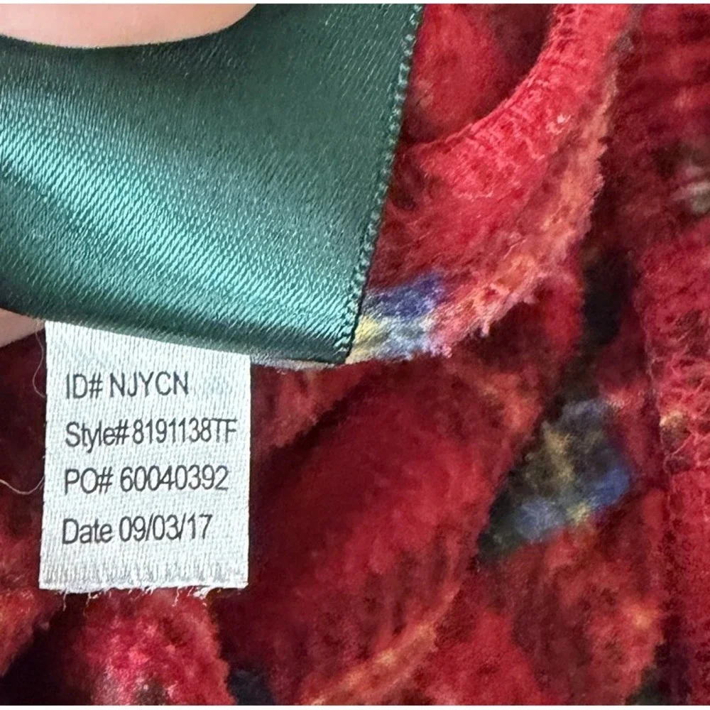 Lauren Ralph LRL Womens L Red Plaid Pajama Set Soft Plush Tartan Christmas